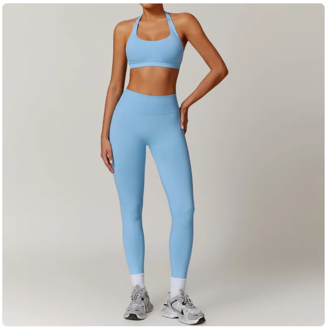 Seamless Backless Yoga Set – 2-Piece Bra & Leggings