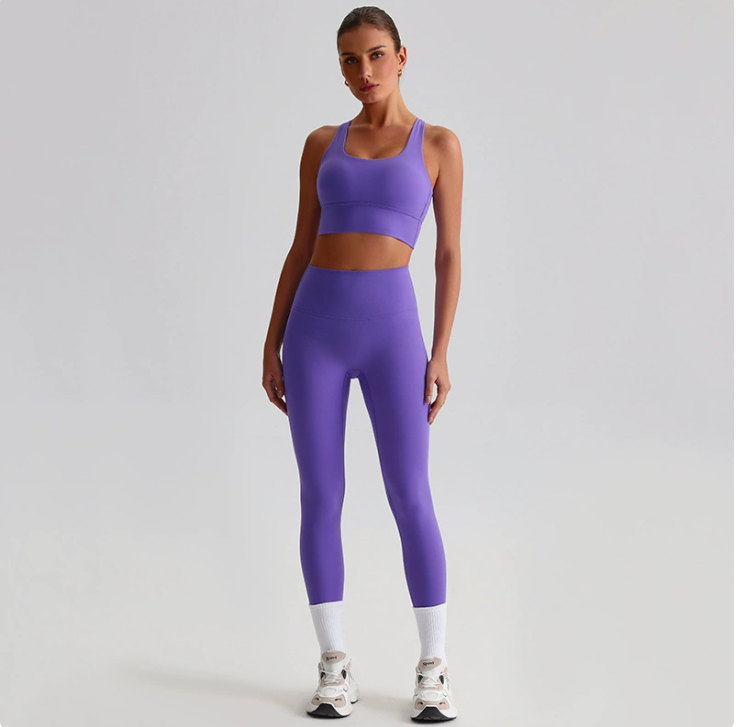 Seamless Backless Yoga Set – 2-Piece Bra & Leggings