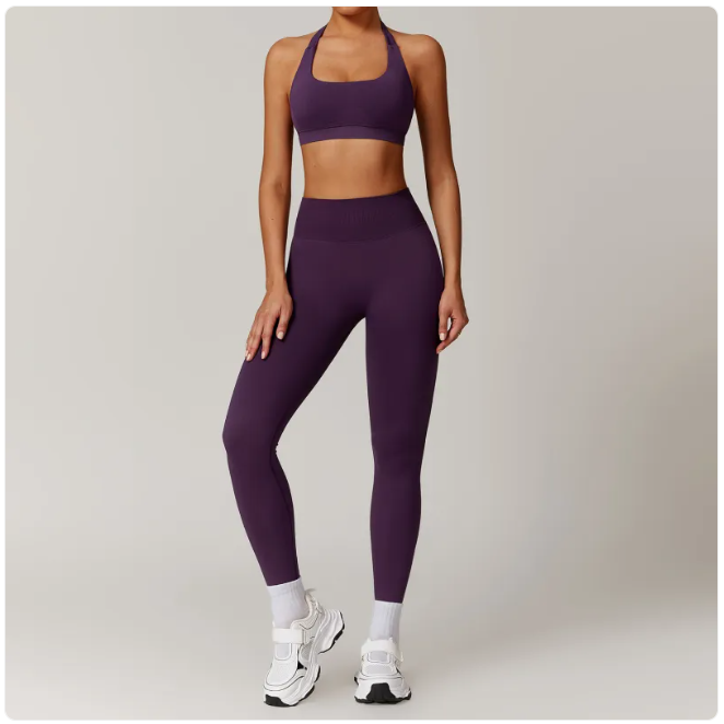Seamless Backless Yoga Set – 2-Piece Bra & Leggings